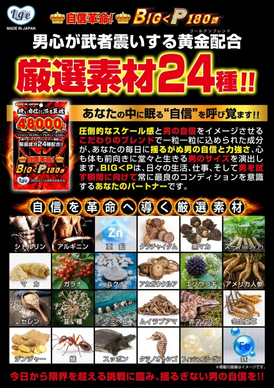 自信革命！BIG＜P 180錠成分画像