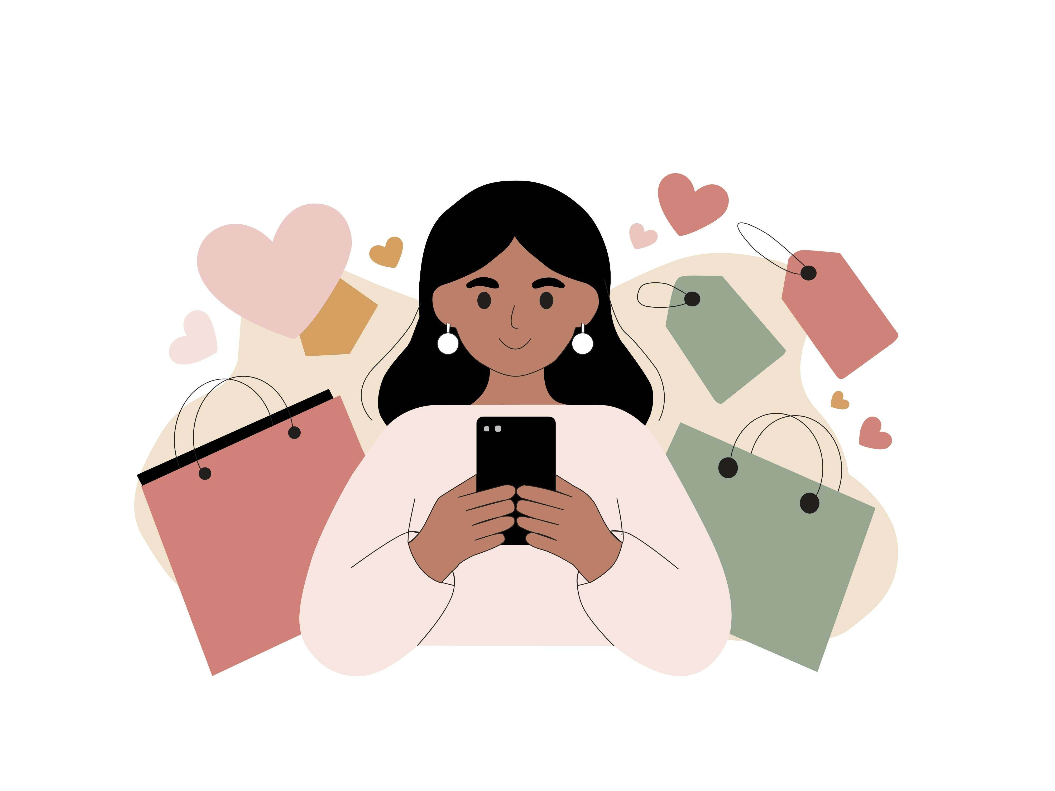 ネットショッピングをしている女性